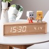 플라이토 오블롱 우드 인테리어 LED 탁상시계 38cm
