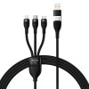 베이스어스 플래쉬시리즈2 USB+C to 3in1 100W 고속 멀티 케이블 1.2m (블랙)
