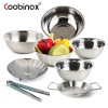 쿠비녹스 믹싱볼 쌀함박 채반 찜판 집게 플레이트 8종 세트 CO-1162