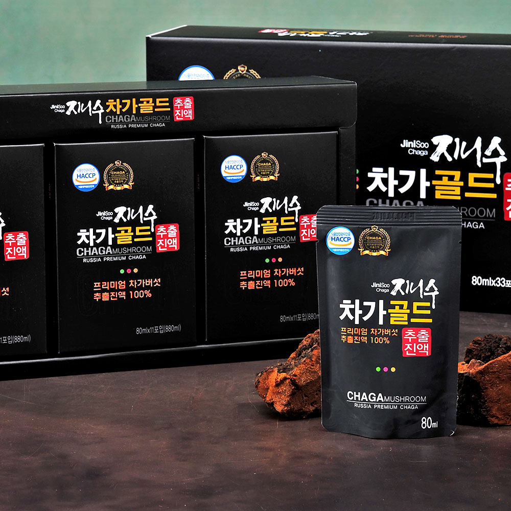 지니수 차가골드 차가버섯 고농축 추출진액 33포 2,640ml(80mlx33포)