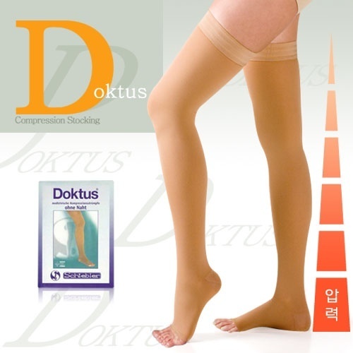 [덕터스AG]CCL2 압박스타킹 허벅지형(발트임-실리콘無)도톰한재질 고강압(30-40mmHg)