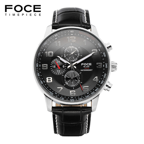 [FOCE]남성 가죽 손목시계 FM6302BK