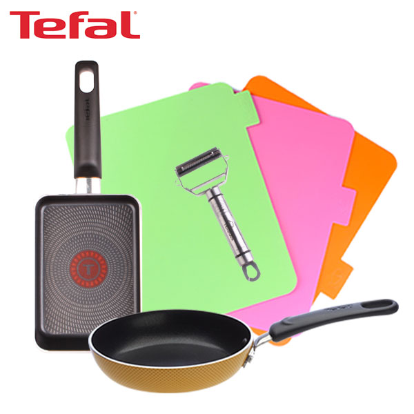 [테팔] 미니블리니스 에그팬 12cm+사각 에그팬 12*18cm+멀티필러+에코도마 3종 TFC-EP12S18MPCB3