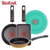 [테팔] 미니블리니스 에그팬 12cm+미니팬 18cm+사각 에그팬 12*18cm+실리콘 멀티뚜껑 22cm TFC-EP1218S18SMC22