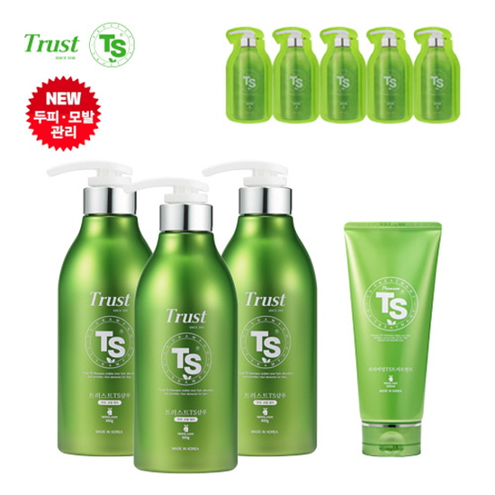 [TS샴푸] 트러스트 TS 샴푸 500ml×3개+프리미엄 TS 트리트먼트 200ml+프리미엄 샴푸 6ml×5개