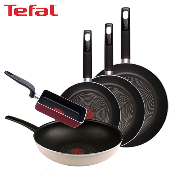 [테팔] 데코레이티브 시리즈 프라이팬 24cm+26cm+30cm+멀티팬 28cm+사각 에그팬 12X18cm TFC-DS4630WEPS18