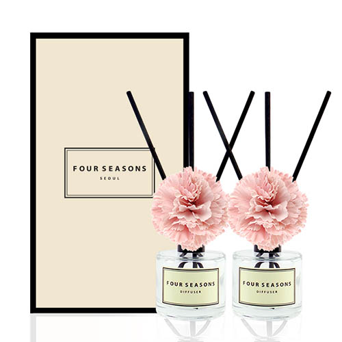 포시즌 플라워 디퓨저 50ml 더블 선물세트 카네이션_핑크