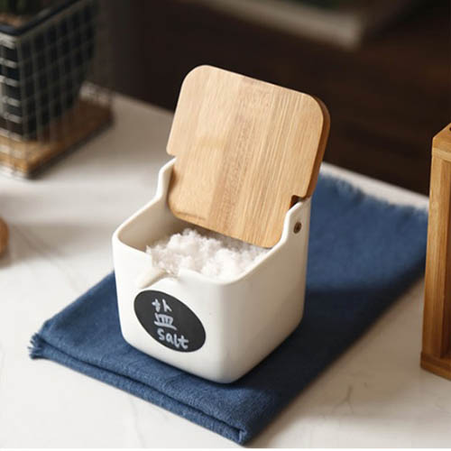 우드 도자기 세라믹 양념통세트 조미료통 DW-02(사각2)