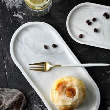 세라믹 원형 플레이트 접시 마블 트레이 대형