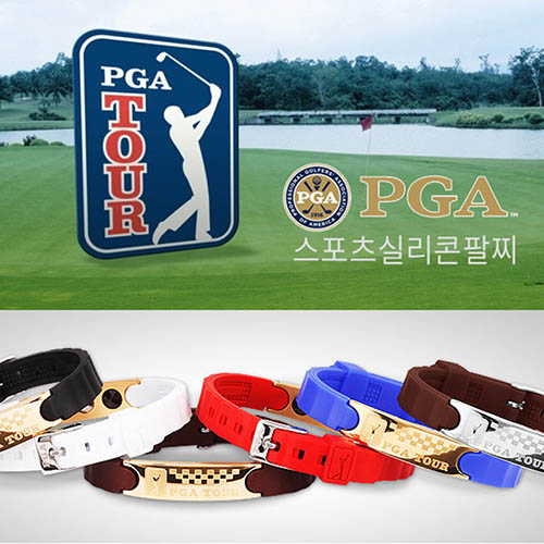 PGA TOUR 스포츠 밴드_실버 (밴드색상_블랙,화이트,레드,블루,브라운,바이올렛)