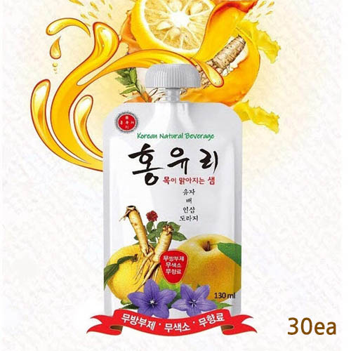 목이 맑아지는 샘 홍유리 130ml x 30ea/ 미세먼지 감기예방에 탁월