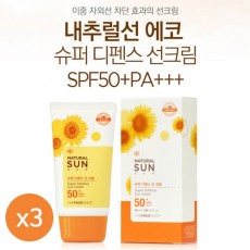 더페이샵 내추럴선 에코 슈퍼 디펜스 선크림 3개