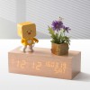 플라이토 우드 솔리드 데이트 LED 인테리어 탁상시계+USB아답터