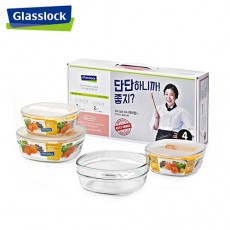 [글라스락] 사각화채볼 중소 4조 세트 LGSS0401FN