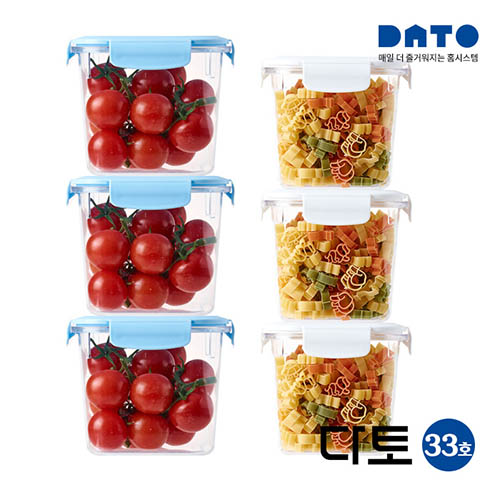 다토 밀폐용기 33호(1200ml*3개,1800ml*3개)