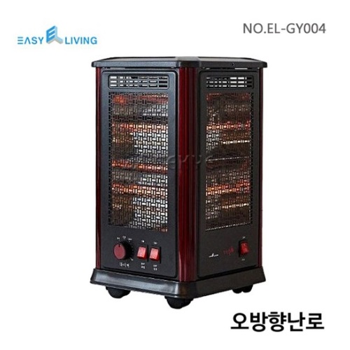 [이지리빙] 오방향 입체난로 석영관 타이머 히터 EL-GY004