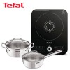 [테팔] 스피디 1구 인덕션 레인지+스텐냄비 2종 세트(편수 16+양수 18cm) IH7218LES6P8