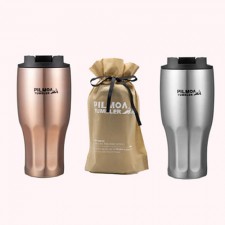[필모아] 텀블러 빨대형 900ml (실버, 로즈골드)
