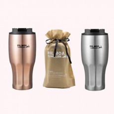 [필모아] 텀블러 빨대형 900ml (실버, 로즈골드)