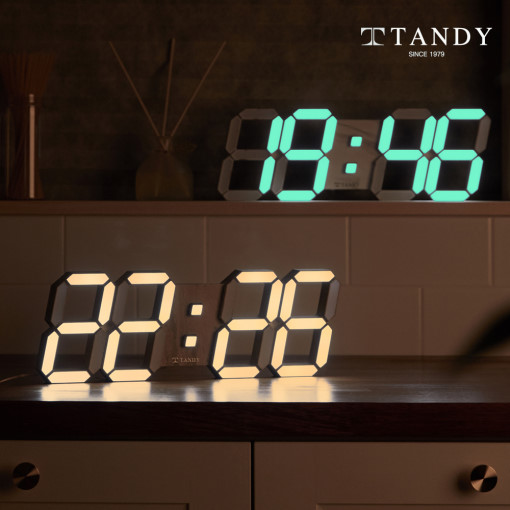 탠디 레인보우 3D LED 인테리어 벽시계 38cm