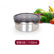 실버스타 모이 스텐레스 반찬통 밀폐용기 원형4호/ 1100ml