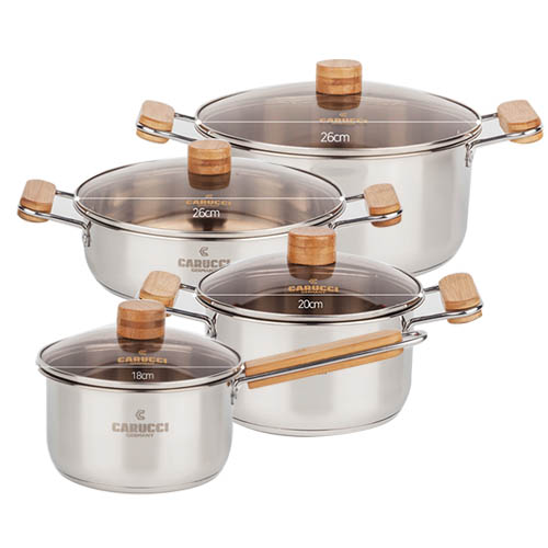 카루치 IH리얼우드 스텐냄비 4종 (18cm편수+20cm양수+26cm전골+26cm곰솥)