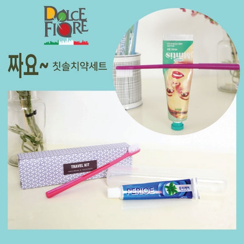 짜요 미세모 칫솔 치약세트 2P*10ea