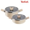 테팔 팬&냄비 인덕션 블라썸 베이지 2종세트 (양수냄비 24cm + 전골냄비 24cm) BSMB_PT24_HP24