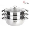 디라이프 스테인레스 인덕션 3단 찜전골냄비(28cm) DLA-SP28