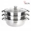 디라이프 스테인레스 인덕션 3단 찜전골냄비(28cm) DLA-SP28