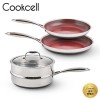 [Cookcell] 쿡셀 통3중 더블 세라믹 루비에디션 IH 5종세트 / 품번 : 04001