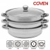 코벤 스텐레스 3단 찜 전골 멀티 냄비 COV-03SS