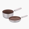 네오플램 엣지팬 스텐 브라운 IH 프라이팬 2종세트 (18cm 밀크팬, 20cm 프라이팬)