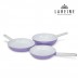 [라헨느] 더 퀸 포토프 퍼플 세라믹 IH 프라이팬 3종 세트 24cm + 28cm + 궁중팬 28cm