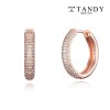 [TANDY] 탠디 실버925 지르코니아 럭셔리 원터치 귀걸이 TDE307 로즈골드
