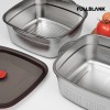 [풀블랭크] 올인원 스텐 밀폐용기 5600ml + 타공채반 5600ml + 5600ml 뚜껑 SK-13F