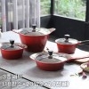 벨루아 세라믹 레드 그라데이션 투톤 IH 3종세트 (18편수+20양수+24전골)