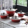벨루아 세라믹 레드 그라데이션 투톤 IH 4종세트 (18편수+20양수+24전골+28곰솥)