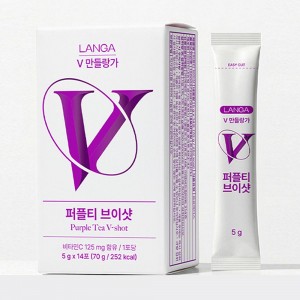 랑가 퍼플티 브이라인차 콜라겐 비타민 이너뷰티 브이샷 블루베리맛 14포 5g 1박스