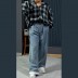 [더룩] 벨트 밑단배색 롱데님 Free