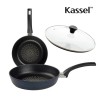 [Kassel] [카셀] 국내생산 블루 라이트 인덕션 (IH) 프라이팬 24cm +유리뚜껑 24cm