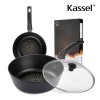 [Kassel] [카셀] 국내생산 블루 라이트 인덕션 (IH) 궁중팬 28cm+유리뚜껑 28cm