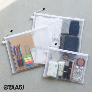 [살림홈] 메쉬 지퍼파우치 중형(A5)-20개