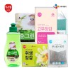 CJ이츠웰 순그린(320용기),순그린(300리필),위생장갑,수세미,고무장갑 5종세트 00776