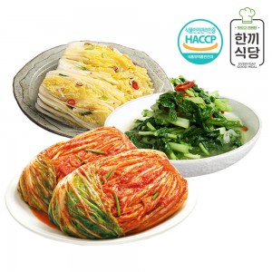 한끼식당 우리 농산물 100% 김치 인기 3종세트(포기김치1kg,청양열무김치1kg,백김치1kg)