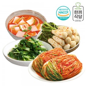 한끼식당 우리 농산물 100% 김치 실속 4종세트(포기김치1kg,청양열무김치1kg,고추씨총각김치1kg,나박김치1kg)