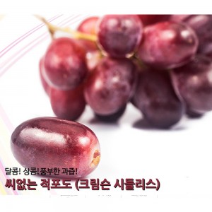 [수입과일] 탱글탱글 아삭아삭 씨없이 껍질째 먹는 크림슨(적포도) 8kg