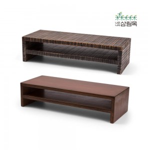 삼림목 마호가니 원목 모니터 거치대 2단 소