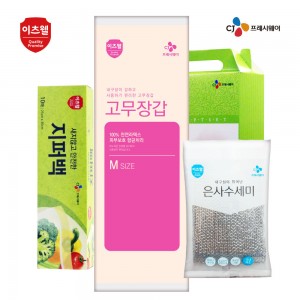 CJ이츠웰 지퍼백,고무장갑,수세미3종세트 00823