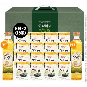 소문난광천 일등 들기름 재래김 16봉 킹프리미엄 현미유500ml 2P(3종)